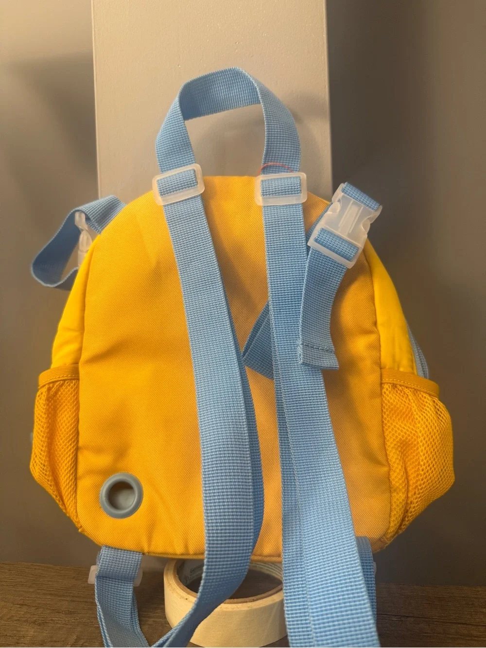 Kids Yellow and Light Blue Quilted Backpack